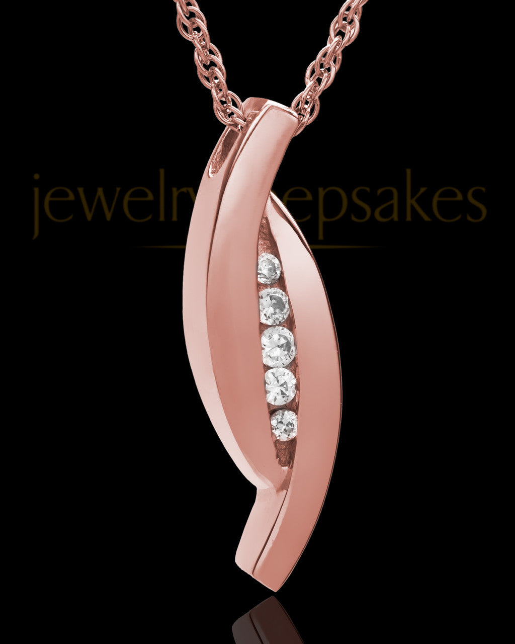 Remembrance Pendant 14K Rose Gold Morning Leaves Keepsake