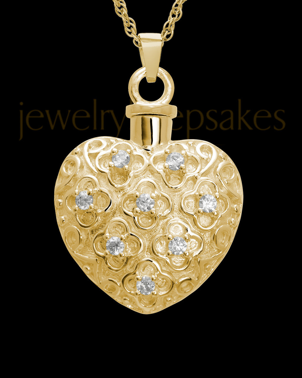 Necklace Urn 14K Gold Twinkle Heart