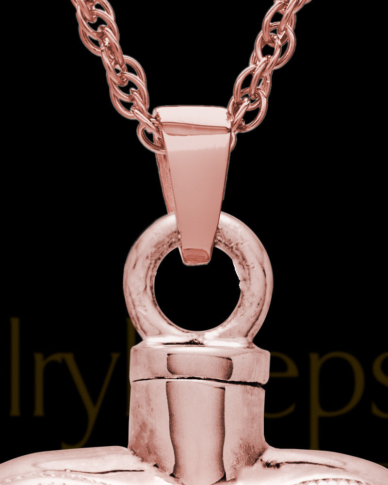 Cremation Urn Locket 14K Rose Gold Spirit Heart