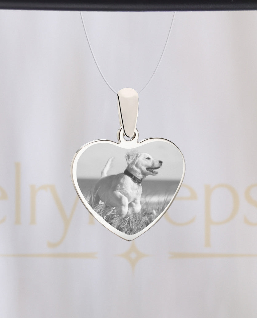 Heart Stainless Pet Reflection Photo Keepsake