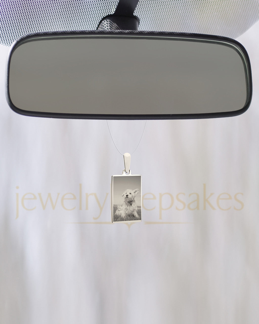 Pet Rectangle Stainless Photo Reflection Jewelry