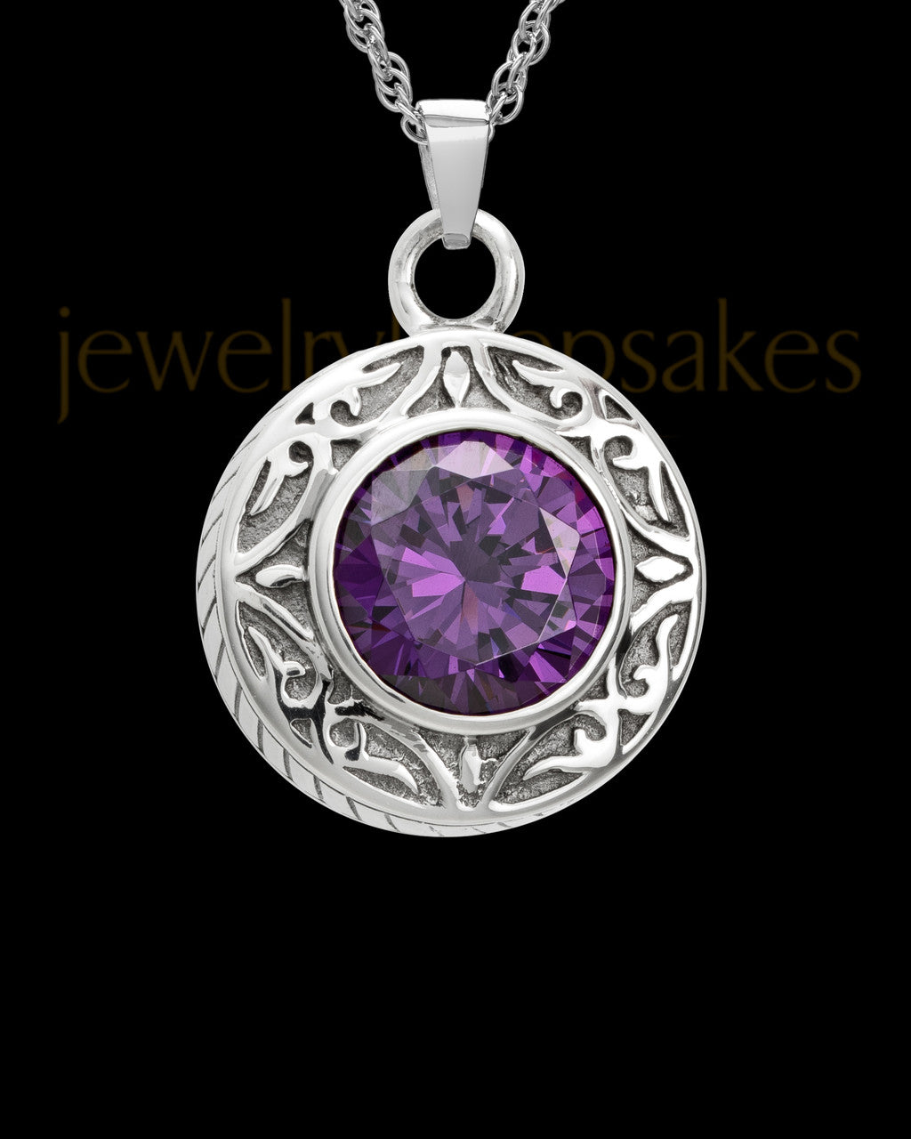 Keepsake Cremation Jewelry Sterling Silver Plum