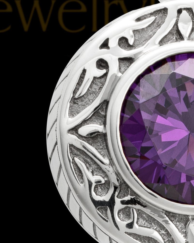 Keepsake Cremation Jewelry 14K White Gold Plum