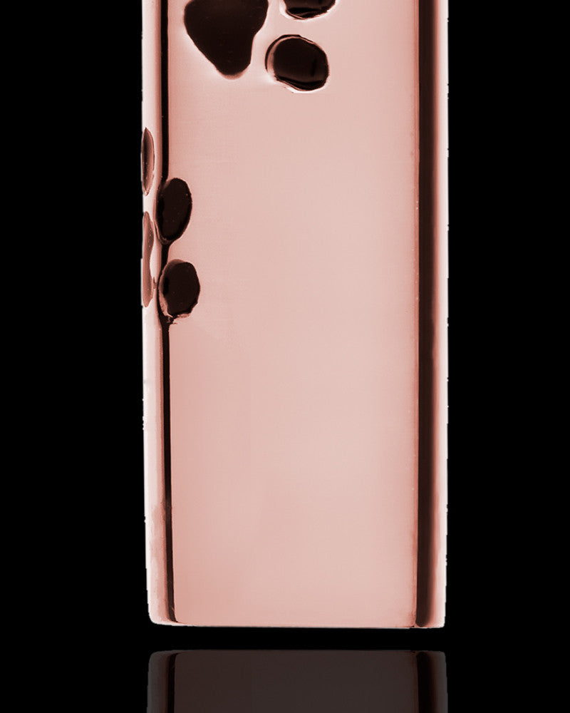 Pet Ash Pendant 14K Rose Gold Paw Cylinder Keepsake