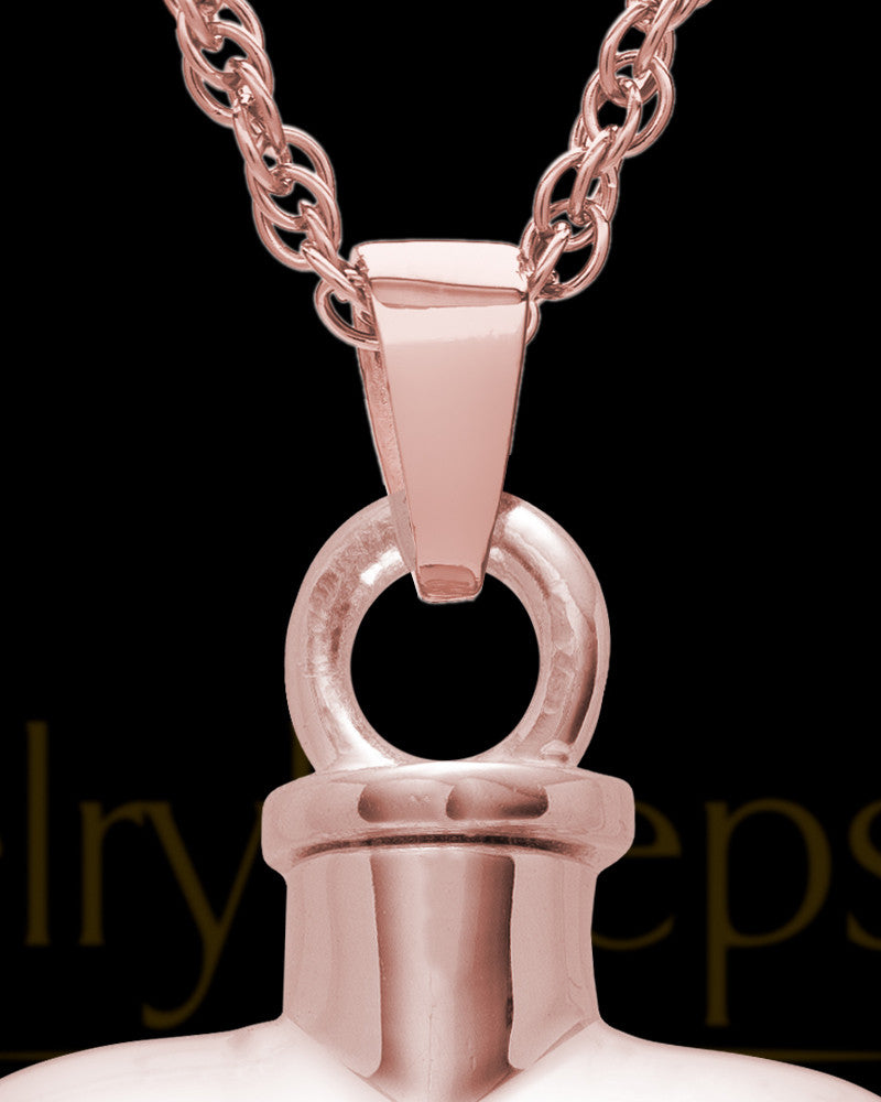 Pet Urn Jewelry 14K Rose Gold Paws on Heart Keepsake