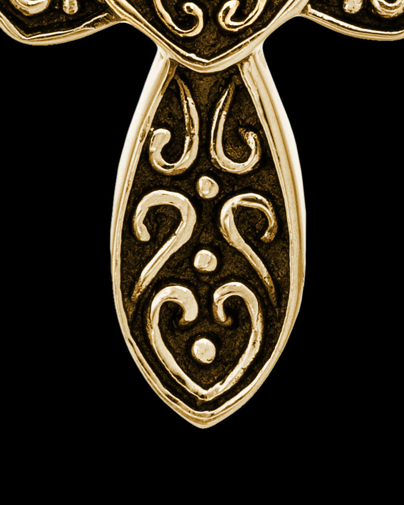 Cremation Pendant Gold Vermeil Cathedral Cross Keepsake