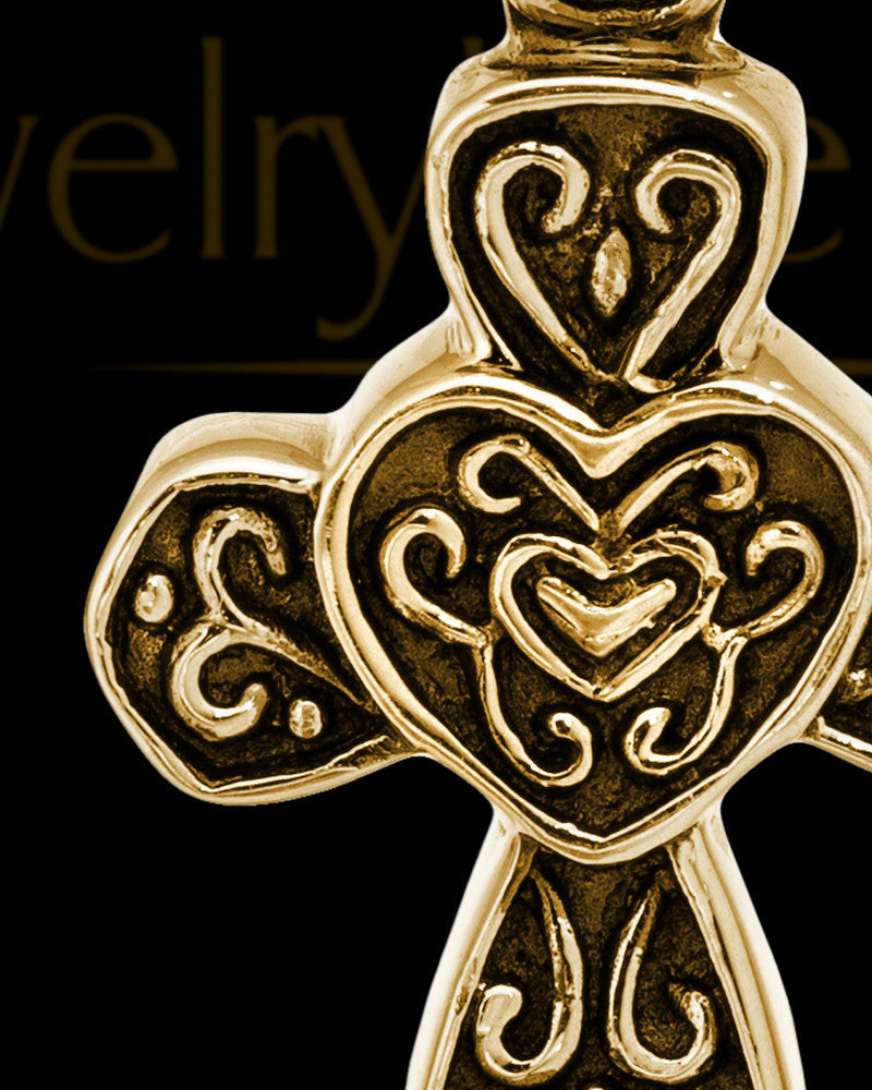 Cremation Pendant Gold Vermeil Cathedral Cross Keepsake