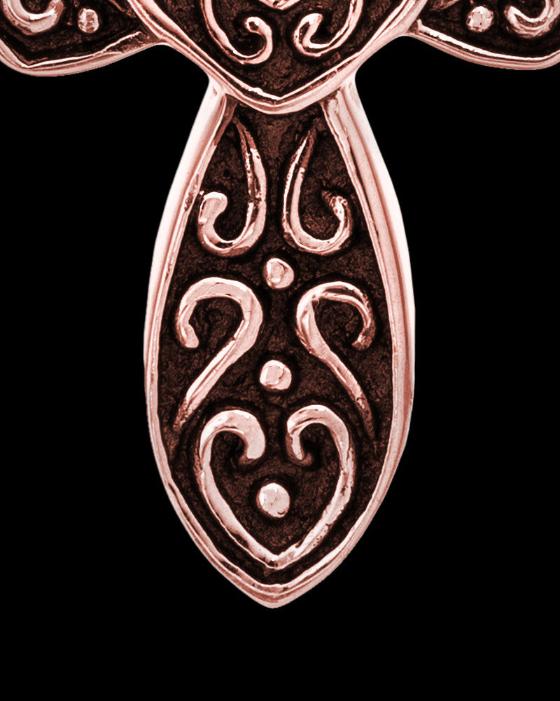 Cremation Pendant 14K Rose Gold Cathedral Cross Keepsake
