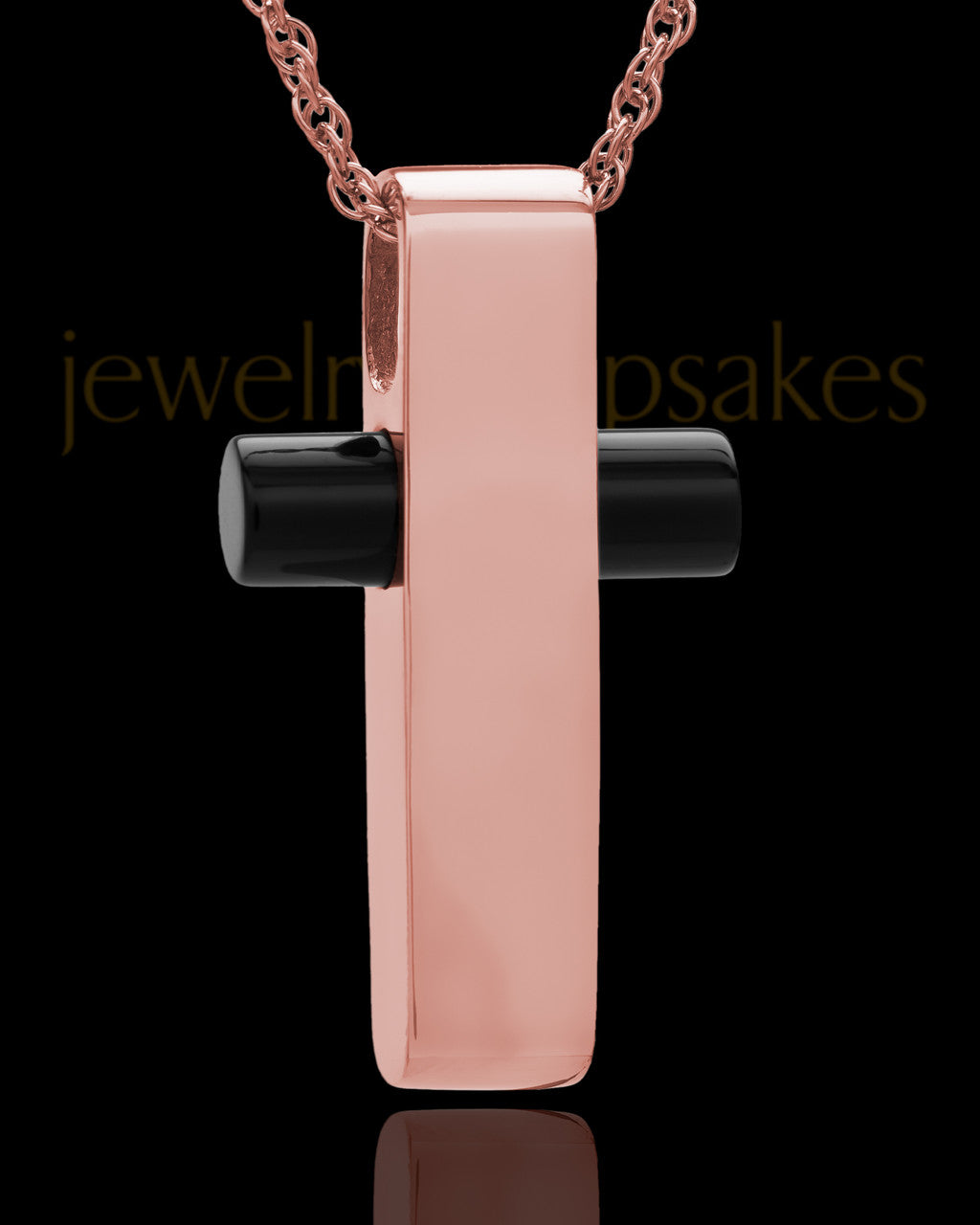 Necklace Urn 14K Rose Gold Barred Cross Keepsake