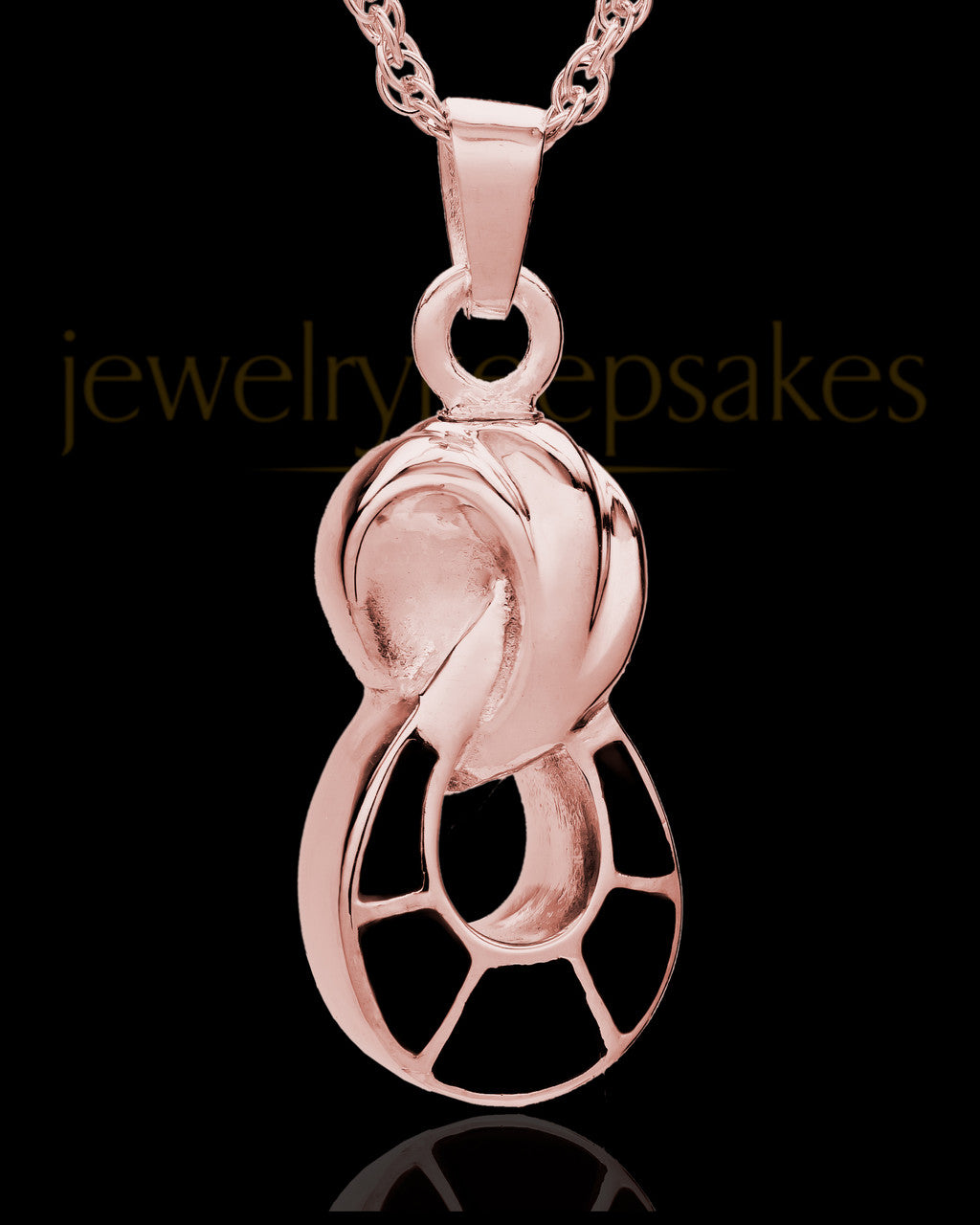 14K Rose Gold 2 Person Traditional Companion Infinity Ash Necklace