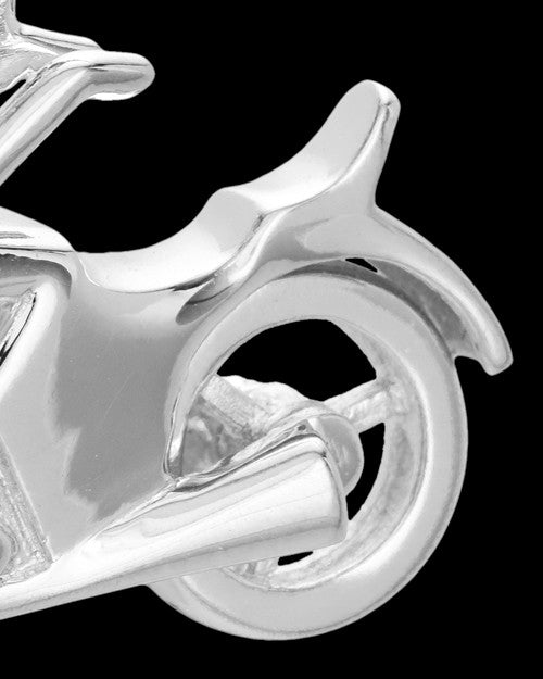 Cruisin Motorcycle Urn Pendant in 14K White Gold