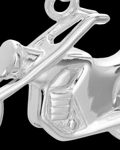 Cruisin Motorcycle Urn Pendant in 14K White Gold