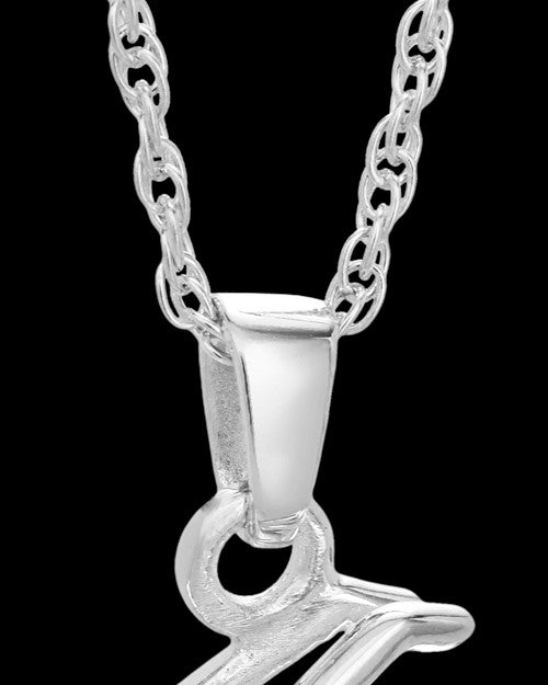 Cruisin Motorcycle Urn Pendant in 14K White Gold