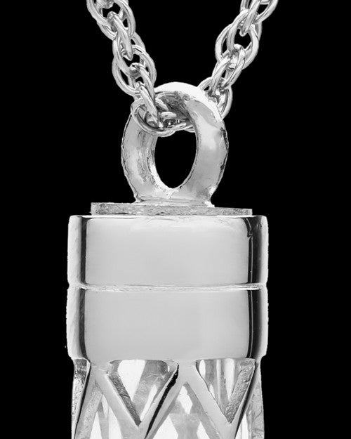 Adoration Cylinder Cremation Jewelry in 14K White Gold