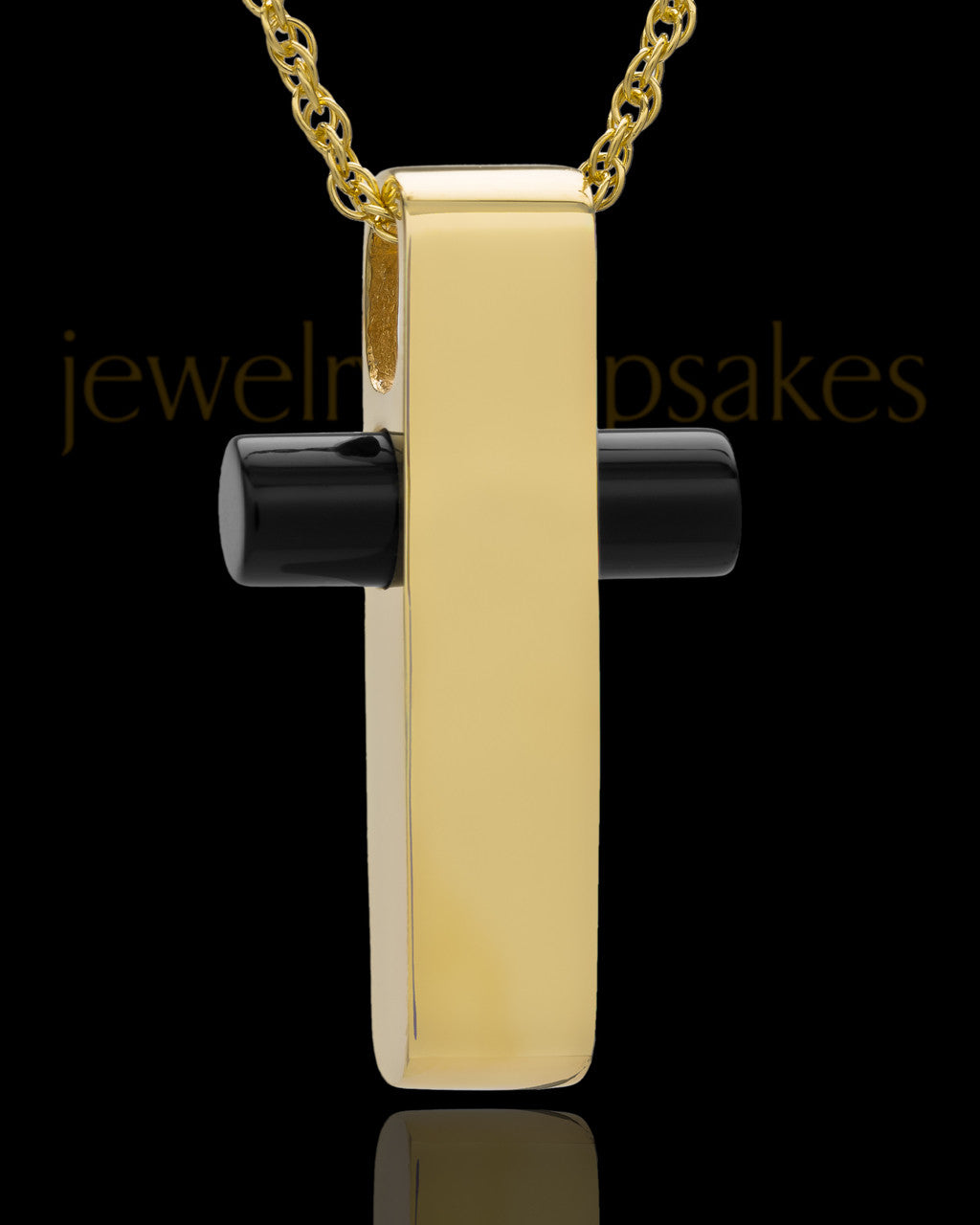 Necklace Urn Gold Plated Barred Cross Keepsake