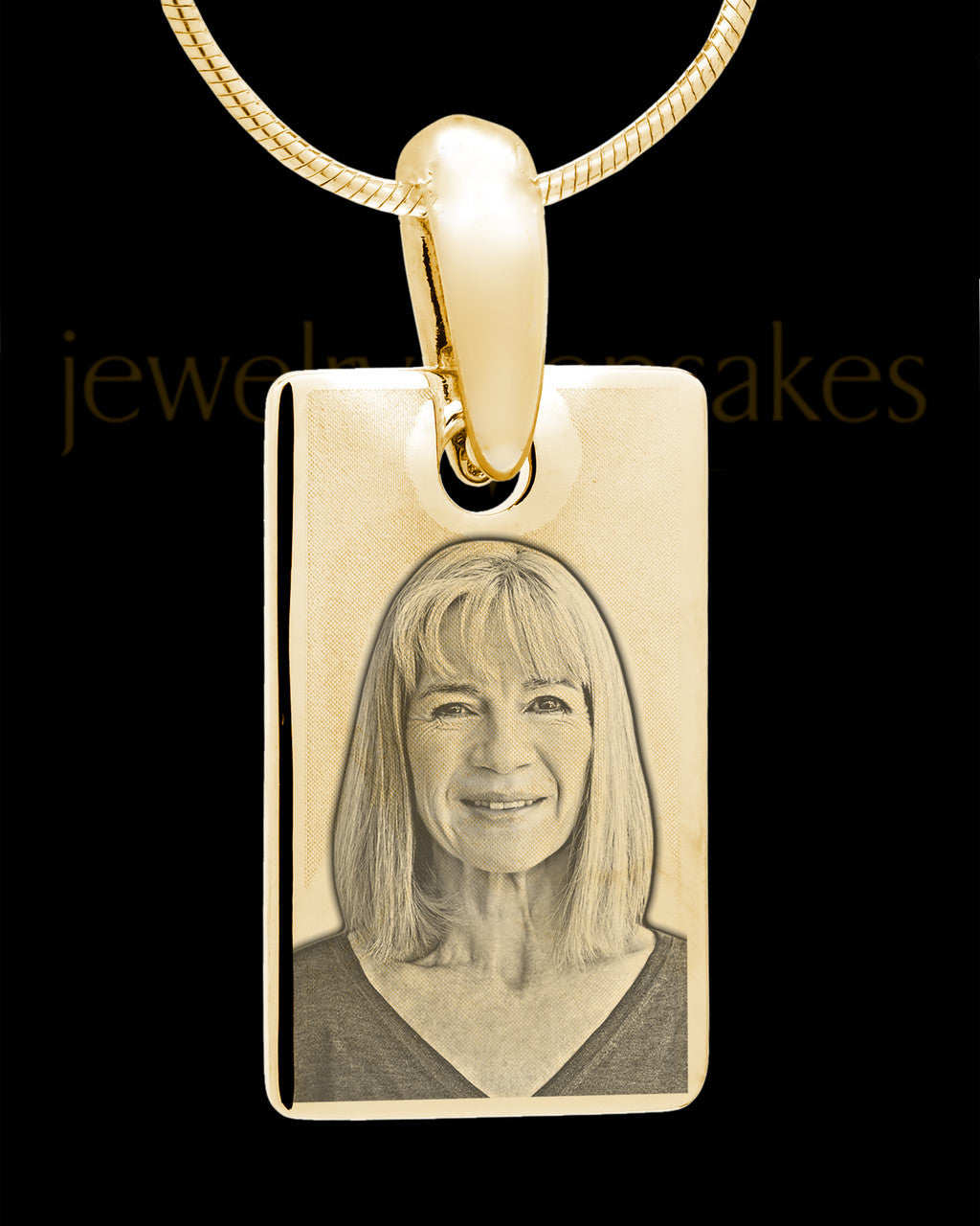 Gold Plated over Stainless Photo Small Rectangle