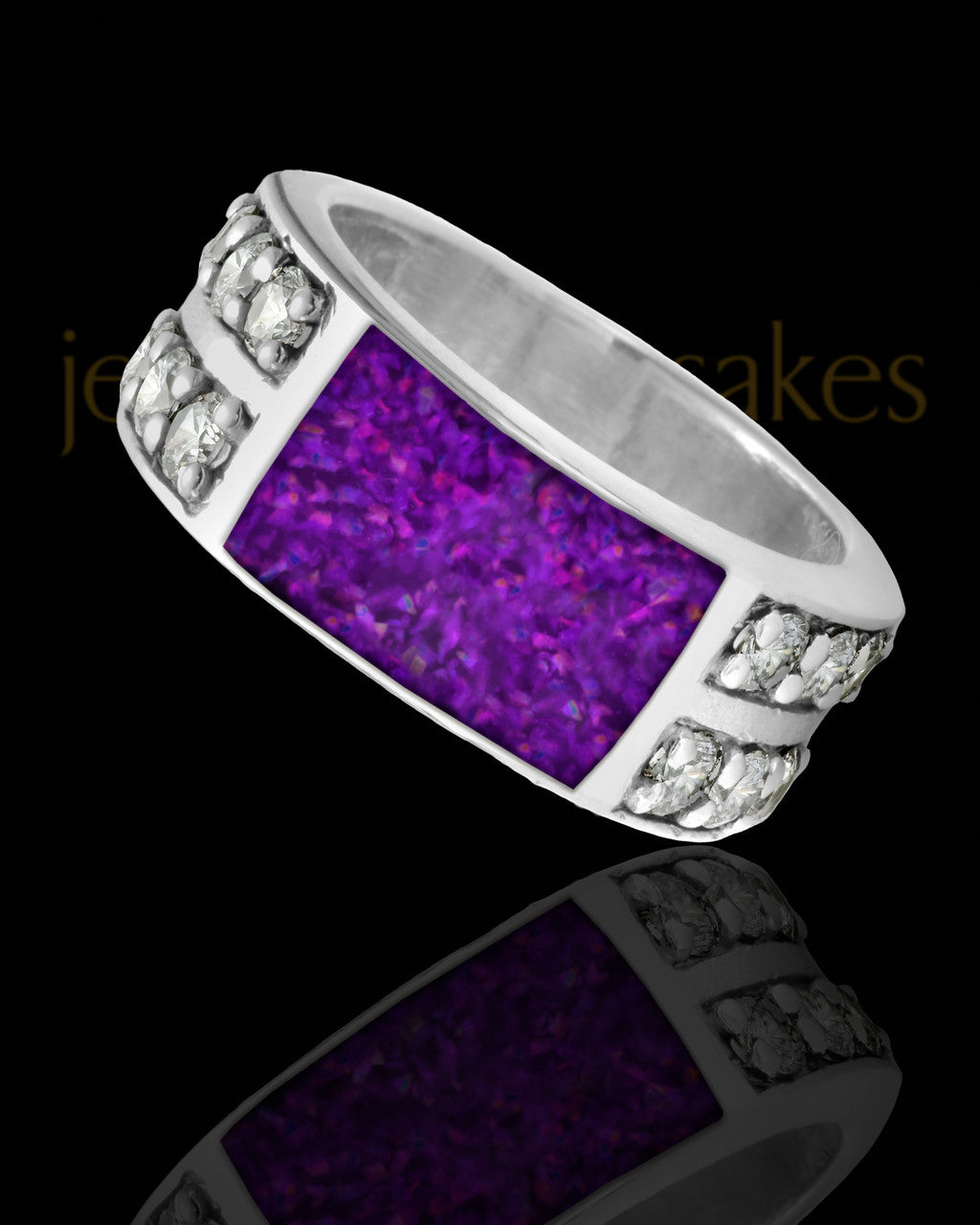 Men's Lennox Orchid Pearl Opal Silver Ash Ring