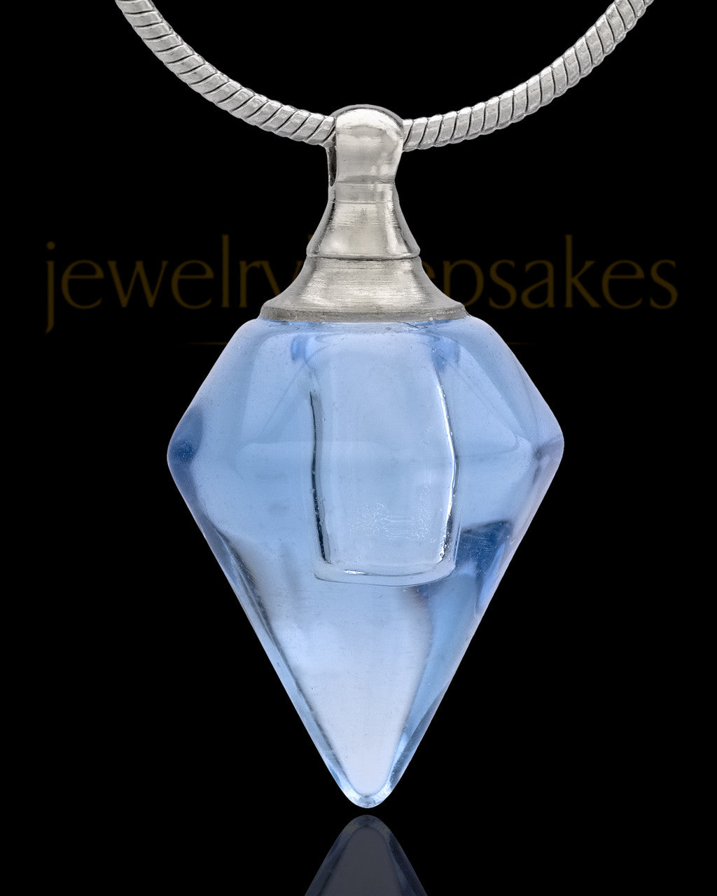 Urn Necklace Blue Spinner Glass Locket