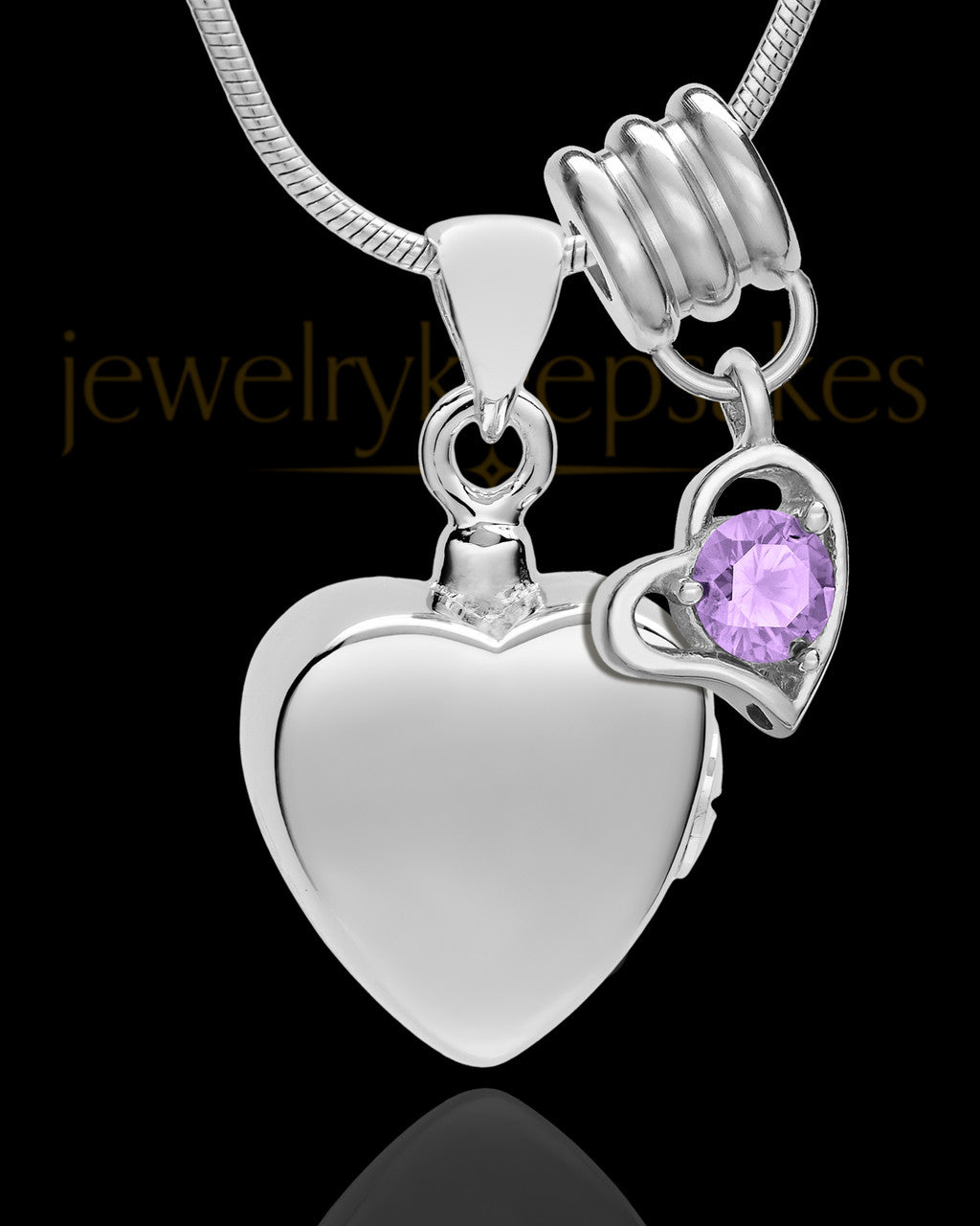 Sterling Silver Gentle Heart June Urn Pendant