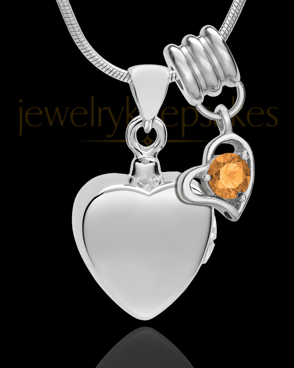 Sterling Silver Gentle Heart November Urn Pendant