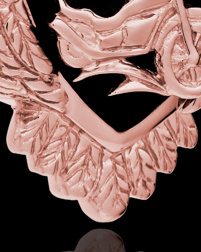 14K Rose Gold Cycle Heart Cremation Jewelry