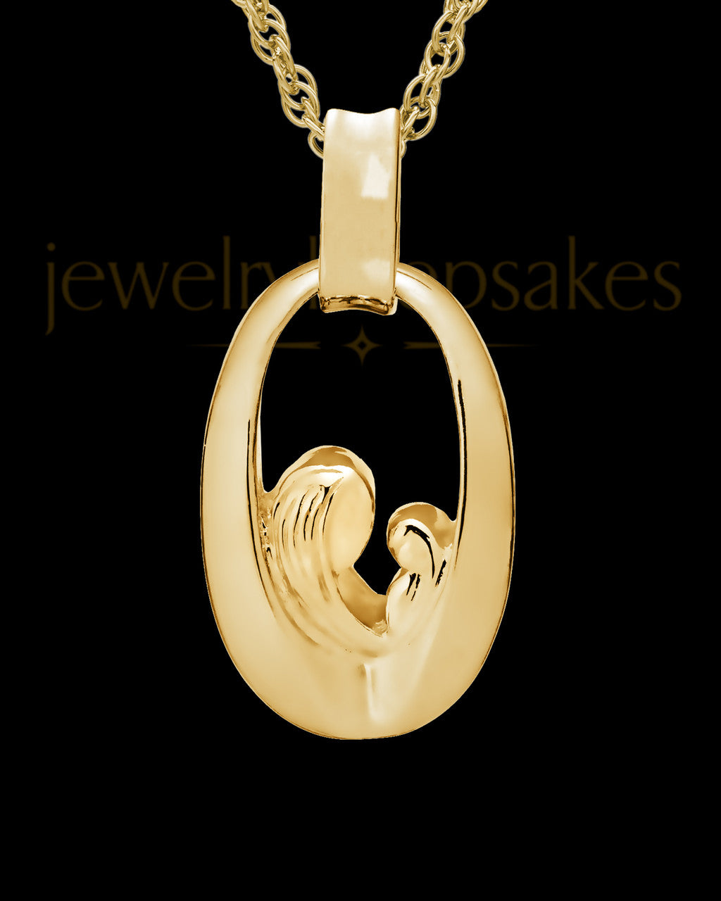 Jewelry Urn Gold Plated Heartfelt Round Keepsake