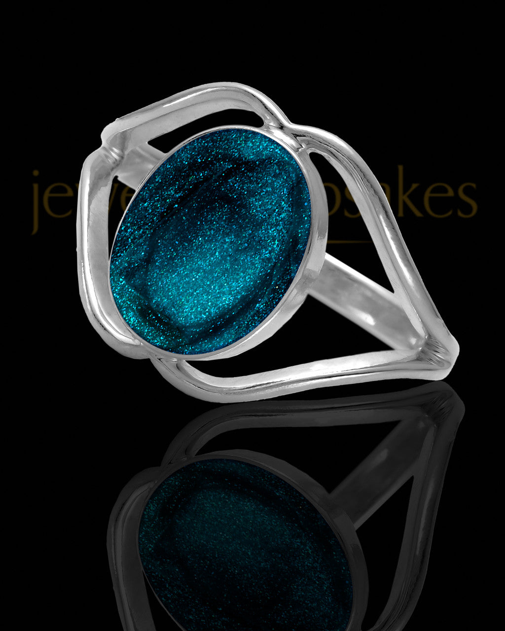Ladies Yardley with Teal Silver Ash Ring