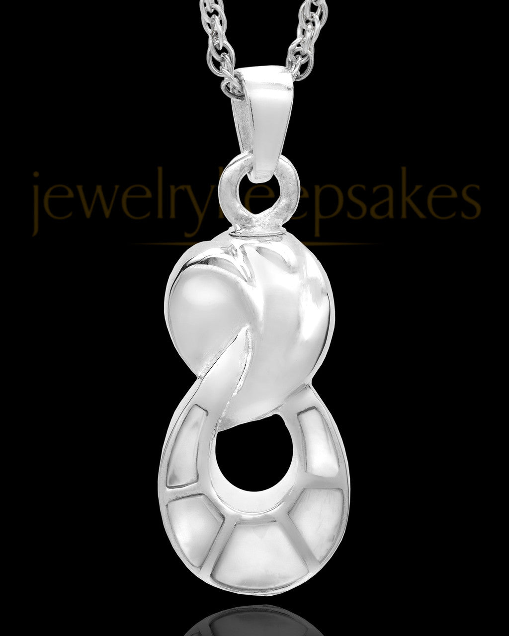 2 Person Sterling Silver Contemporary Companion Infinity Ash Pendant