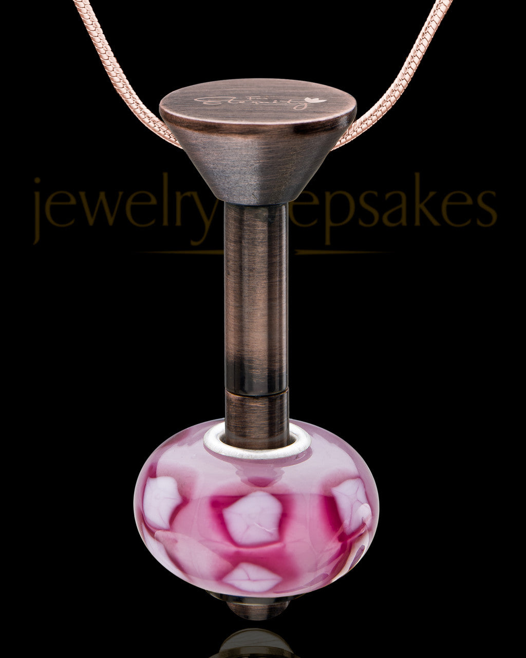 Antique Copper Stainless Millenium Cremains Pendant and Kindly Charm