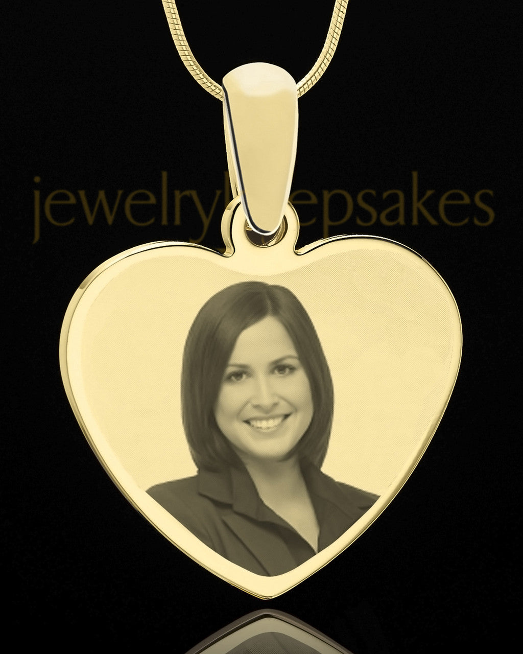 Custom Heart Photo Pendant Necklace Gold Plated With Engraving
