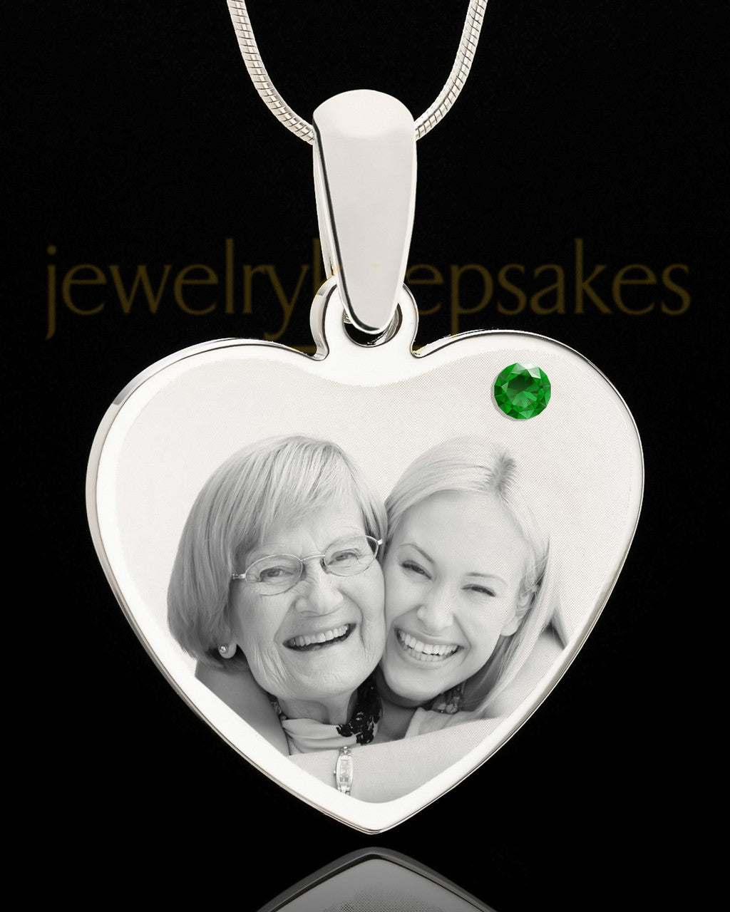 May Stainless Steel Memories Heart Photo Pendant