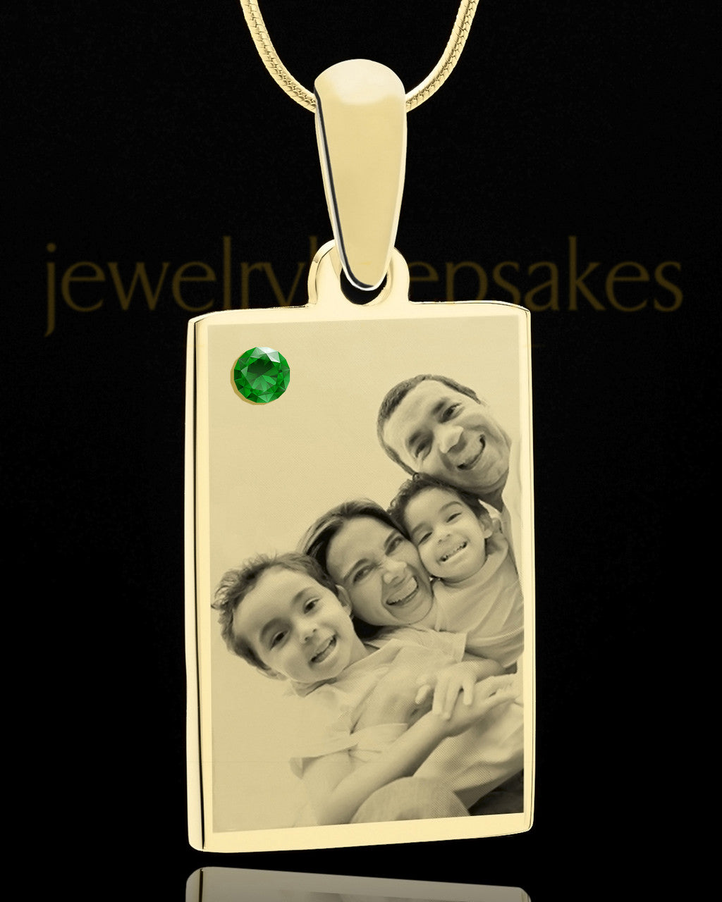 May Rectangle Gold Plated Photo Engraved Pendant