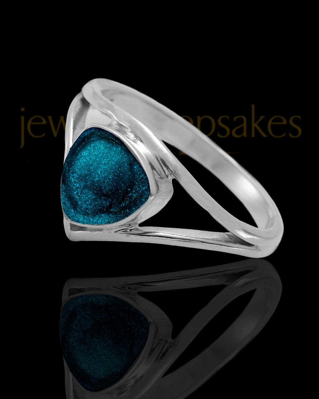 Ladies Tennyson with Teal Silver Ash Ring
