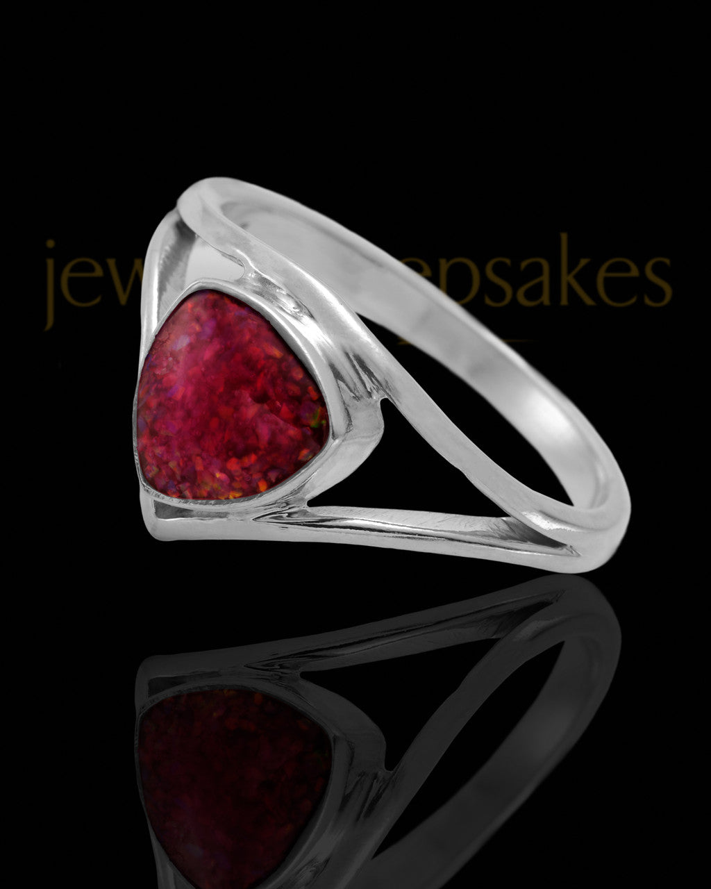 Ladies Tennyson Garnet Pearl Opal Silver Ash Ring