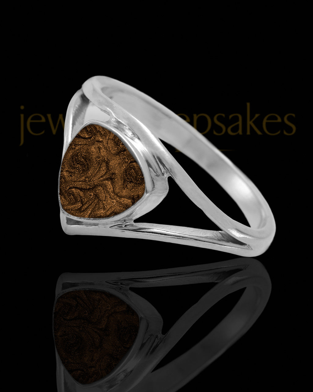 Ladies Tennyson with Coffee Silver Ash Ring