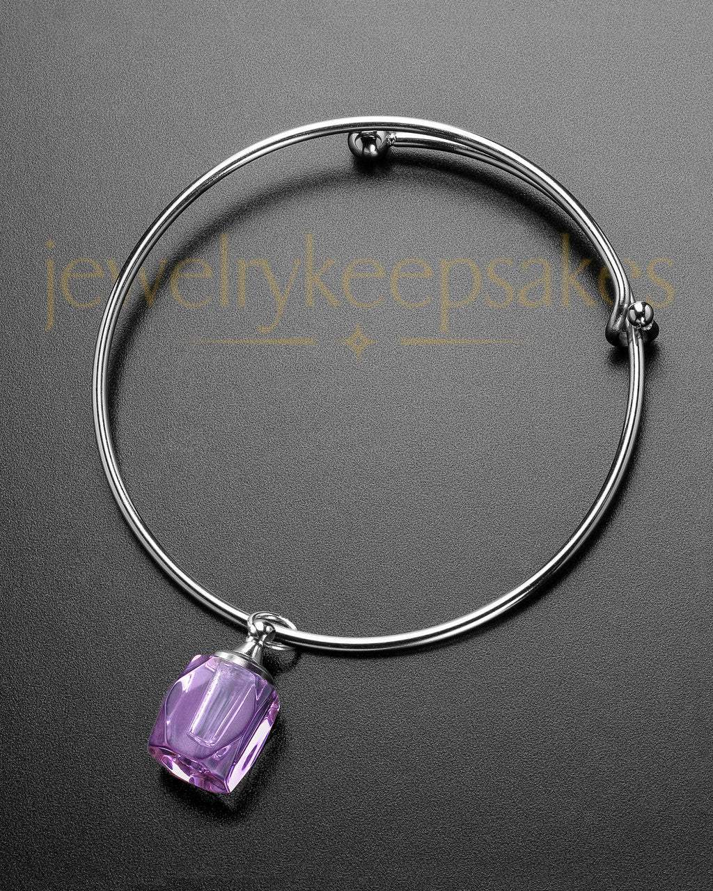 Sophisticate Lavender Crystal Cube Cremation Bracelet