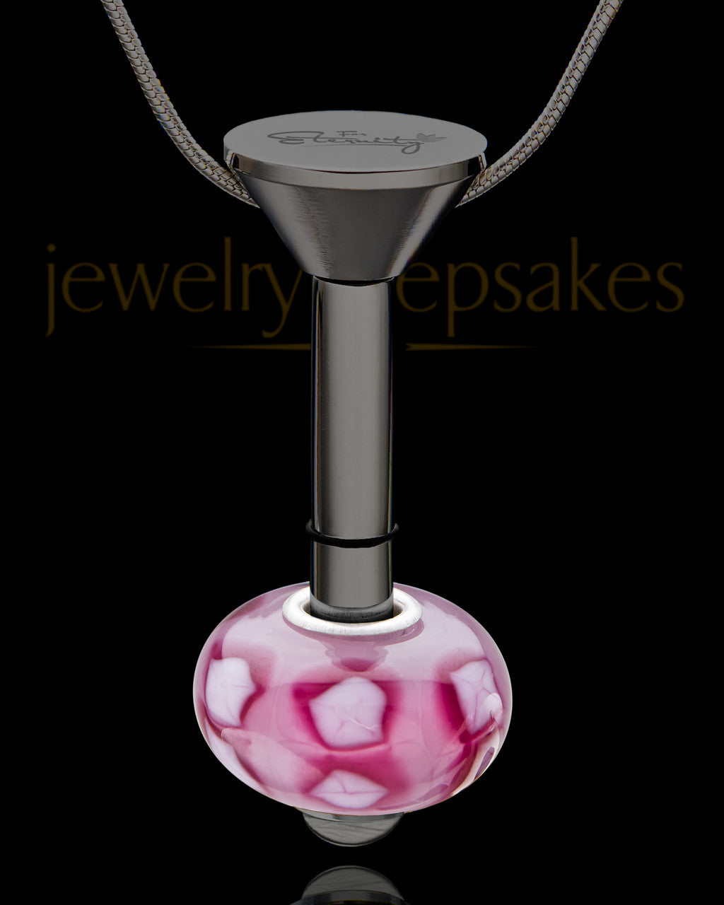 Black Stainless Millenium Cremation Pendant with Kindly Charm
