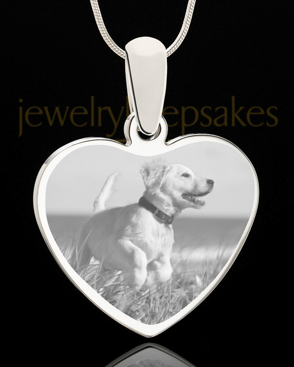 Photo Engraved Heart Pet Pendant Stainless Steel