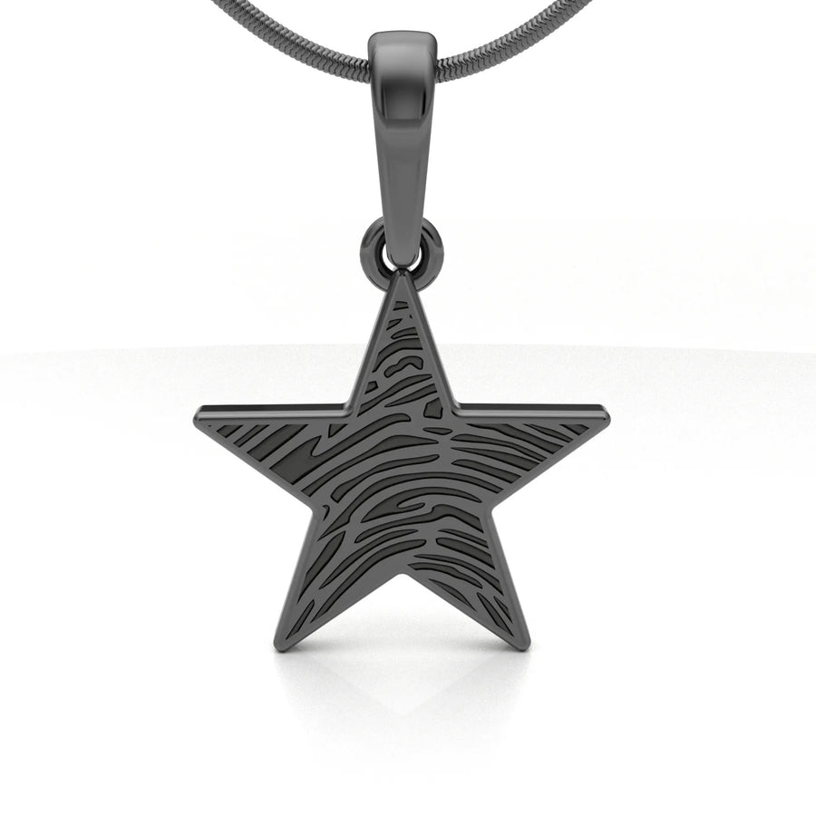 Black Star Fingerprint Pendant