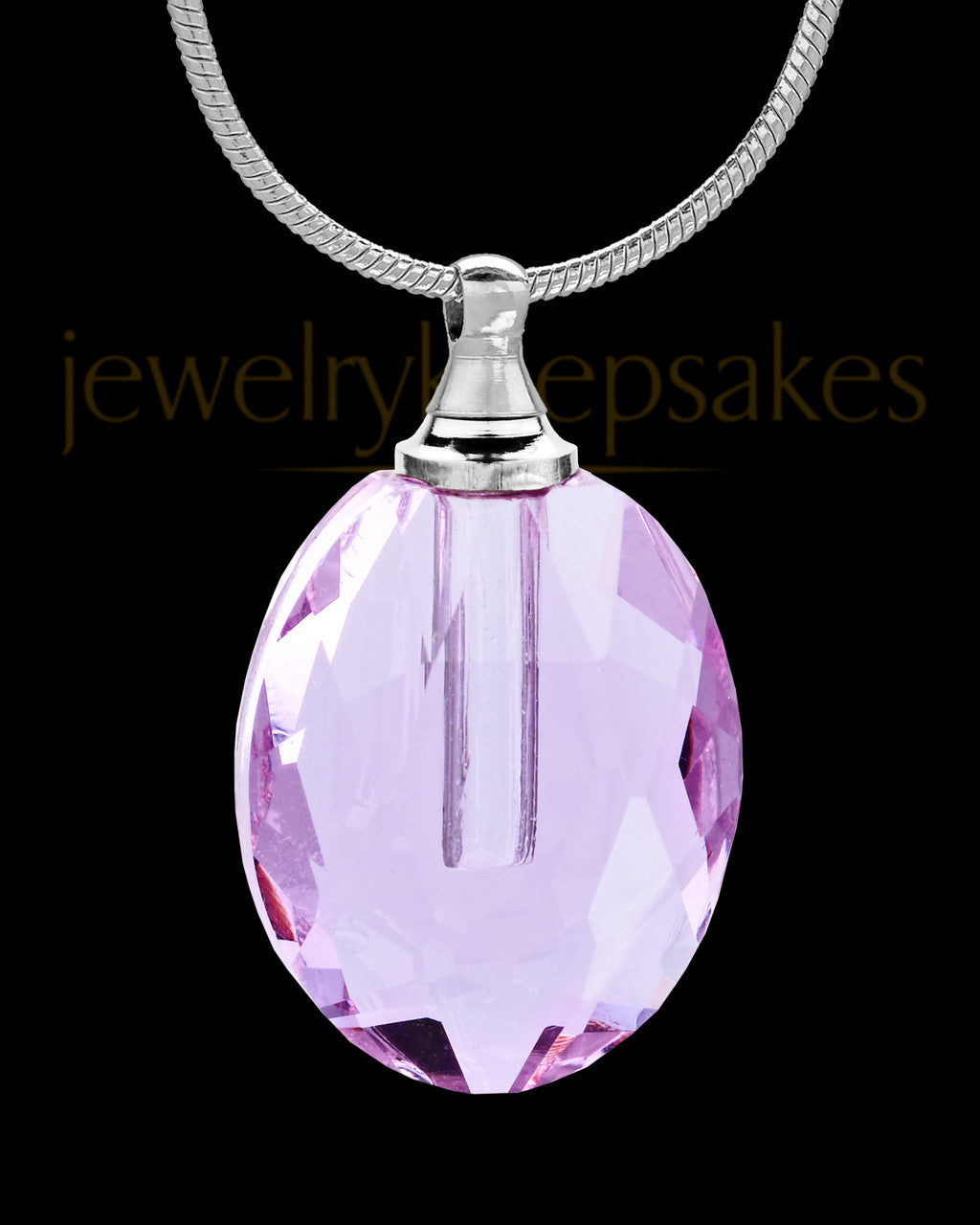 Violet Glass Etched Sphere Jewelry Urn
