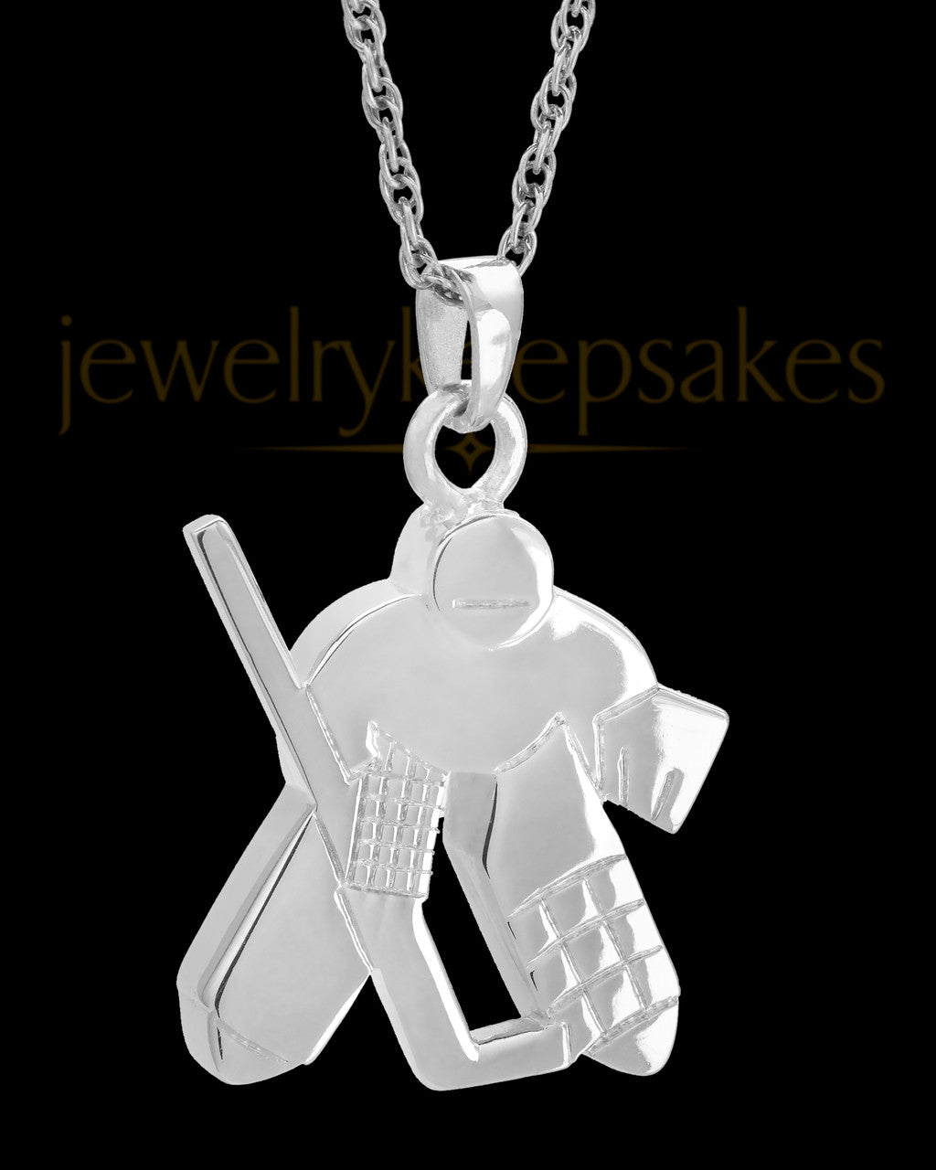 14k White Gold Remembrance Jewelry Ice Hockey Keepsake