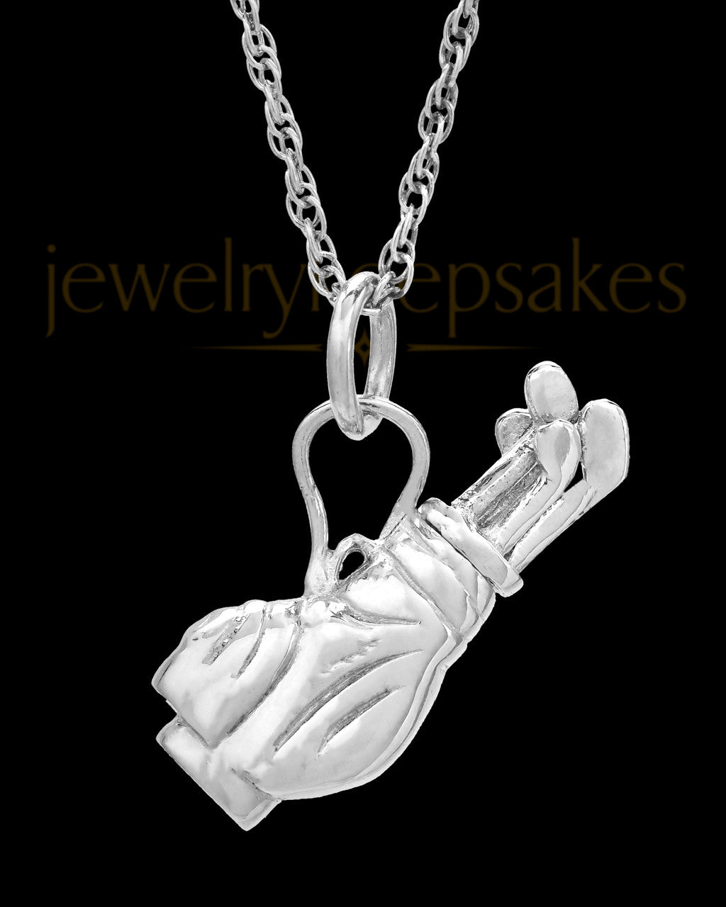 Memorial Urn Pendant Sterling Silver Golf Clubs