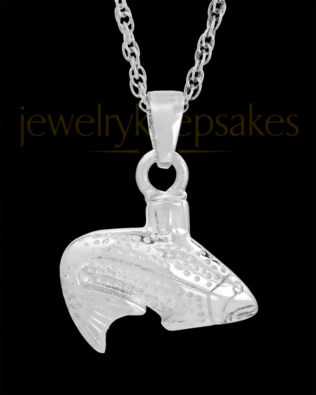 Cremation Urn Jewelry Sterling Silver Circling Fish