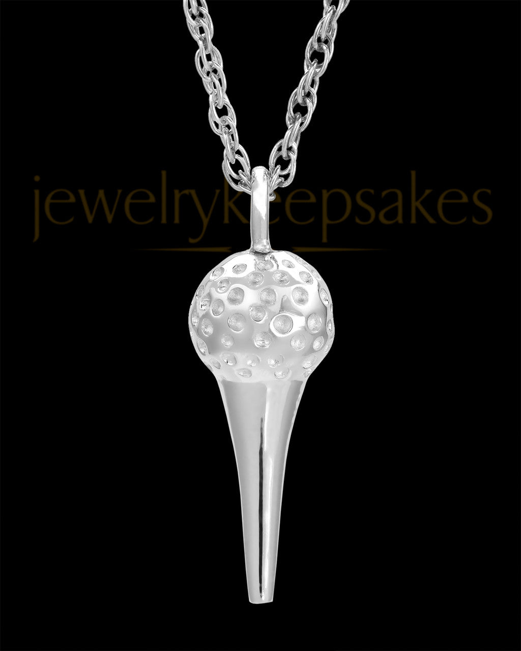 Golf Tee White Gold Urn Jewelry
