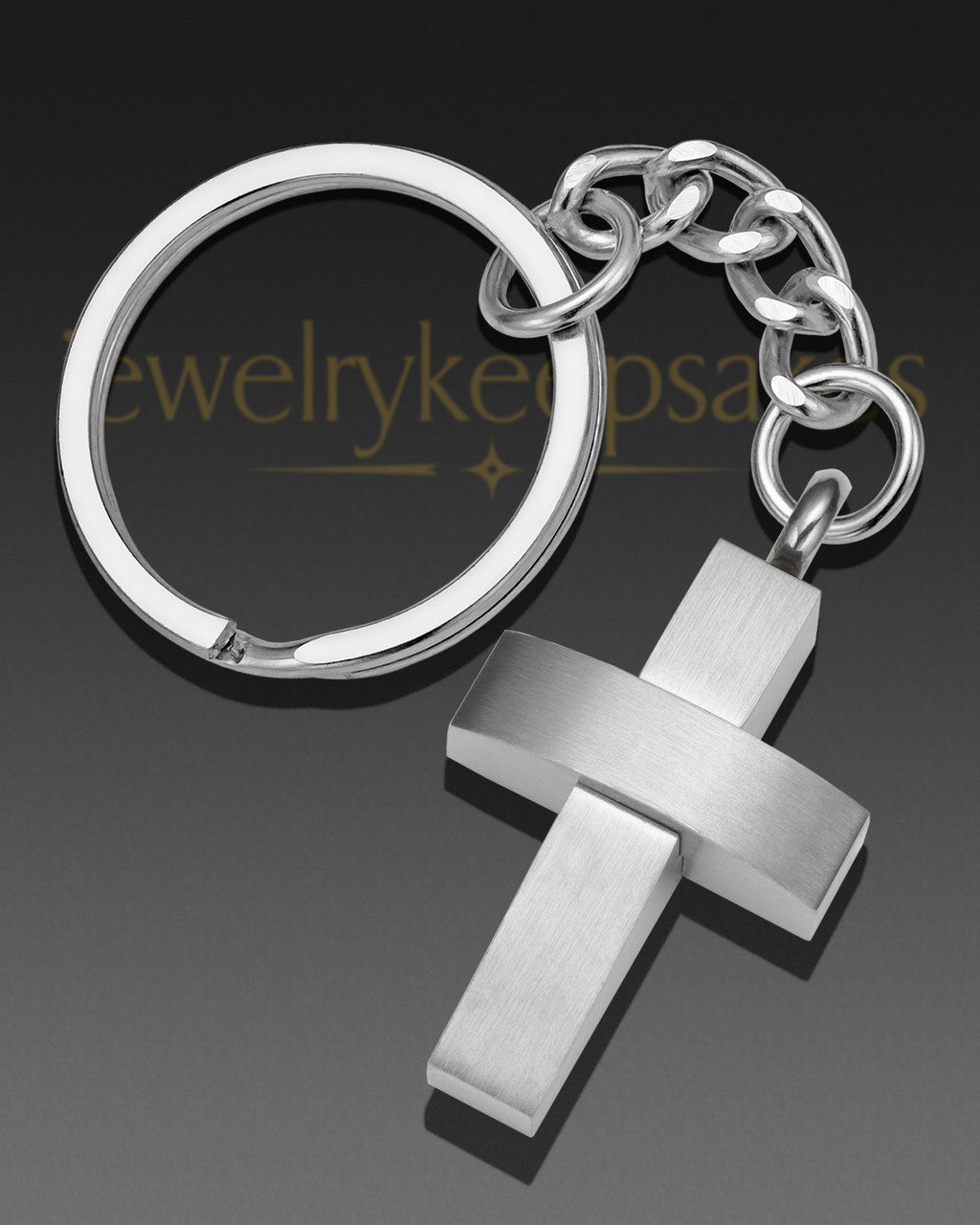 Modern Cross Cremation Keychain