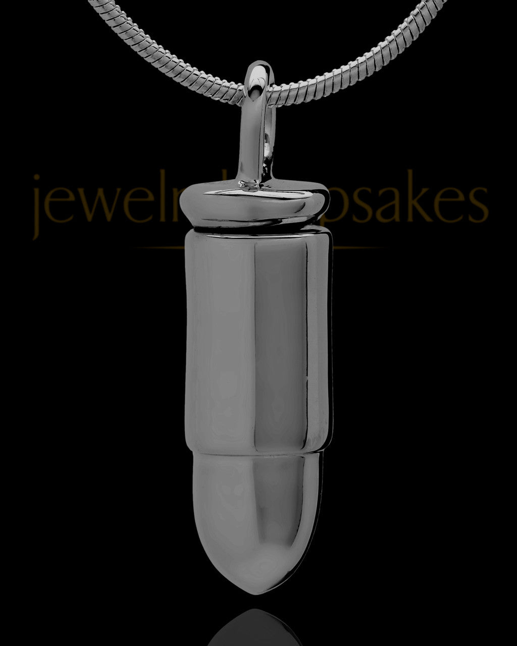 Black Plated Cremation Keepsake Bullet Urn Pendant