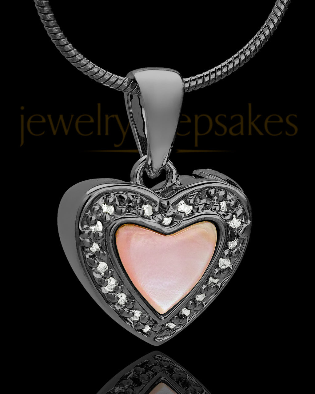 Black Plated Sunset Heart Keepsake Jewelry