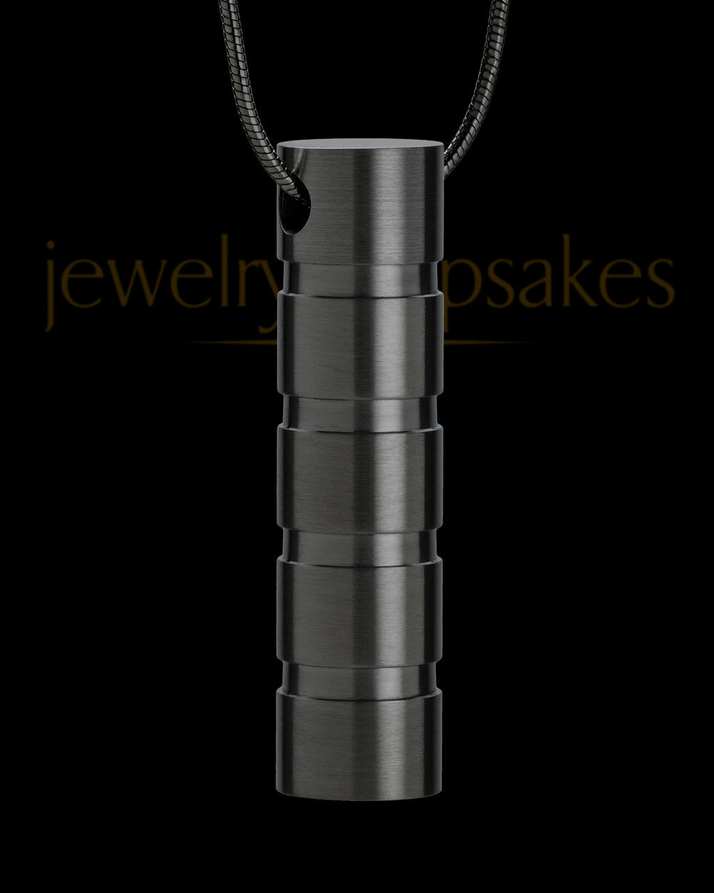 Custom Black Cylinder Urn Necklace For Ashes Stainless Steel
