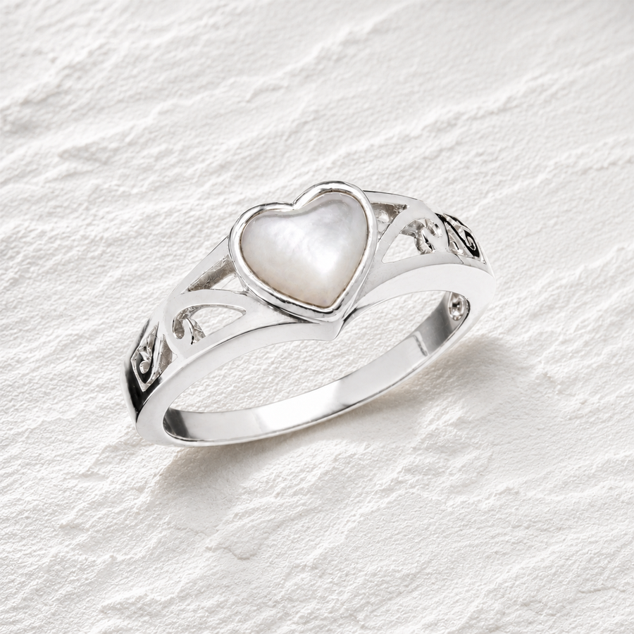 Silver mother of Pearl Ring for Ashes
