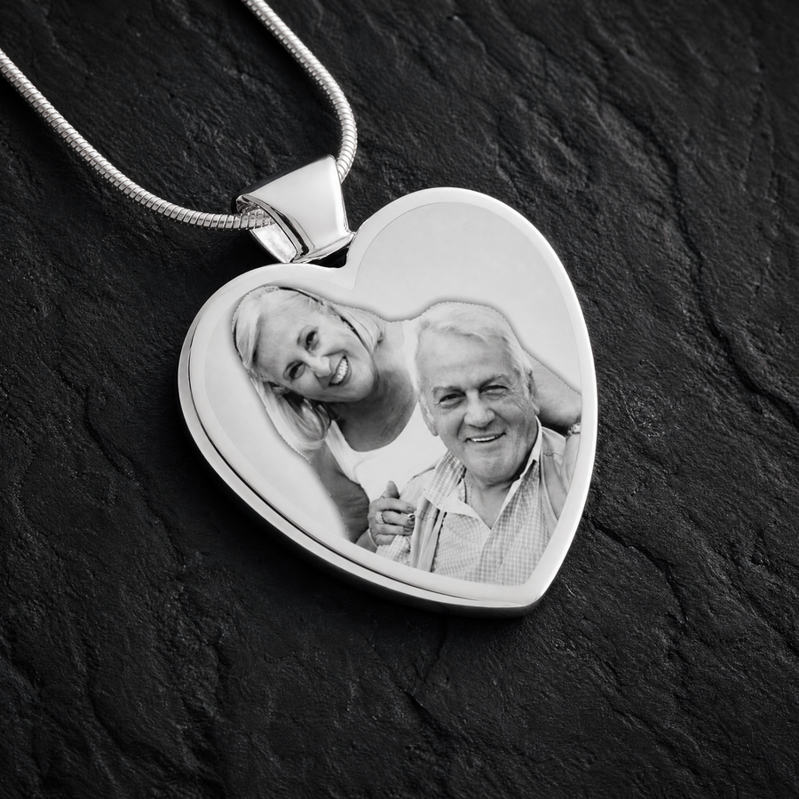 Photo Heart Necklace for Ashes